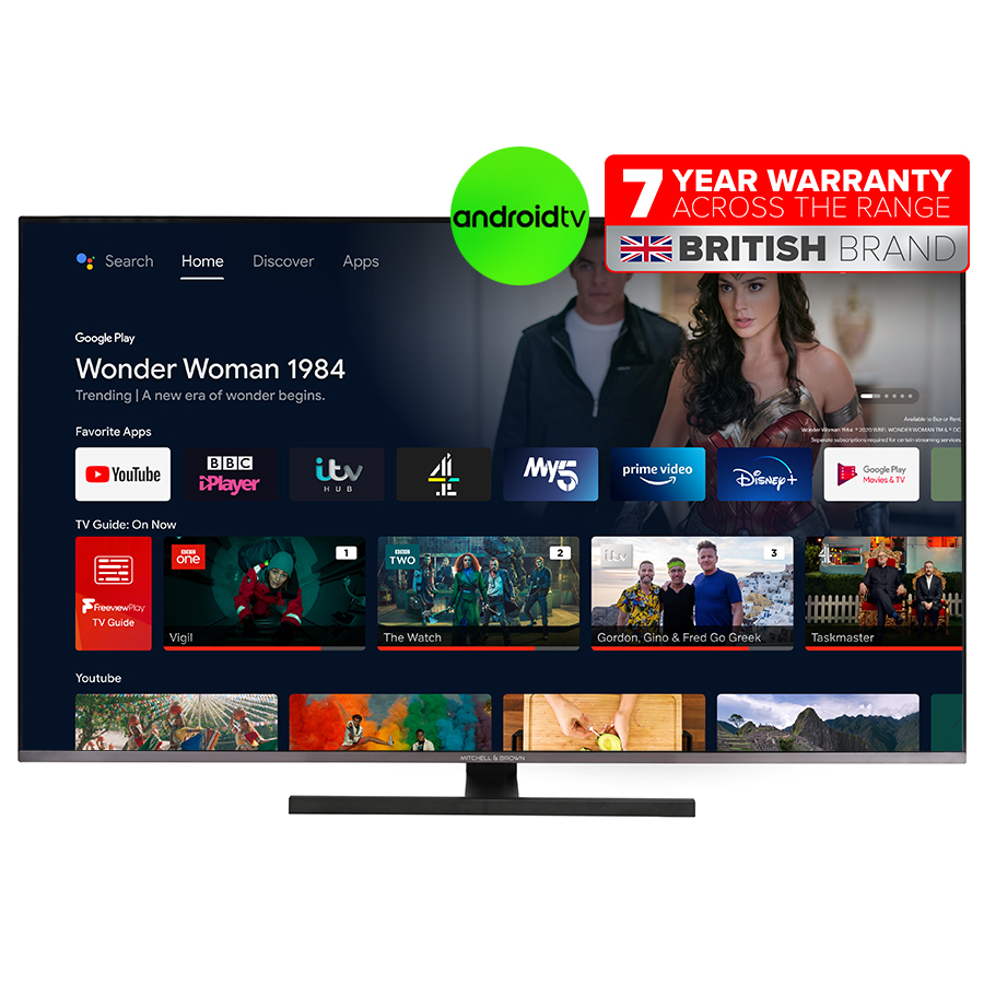 Mitchell and Brown JB-43UHD18114KBLA – 43″ ‘The ‘Edge’ 4K Ultra HD Android Smart TV