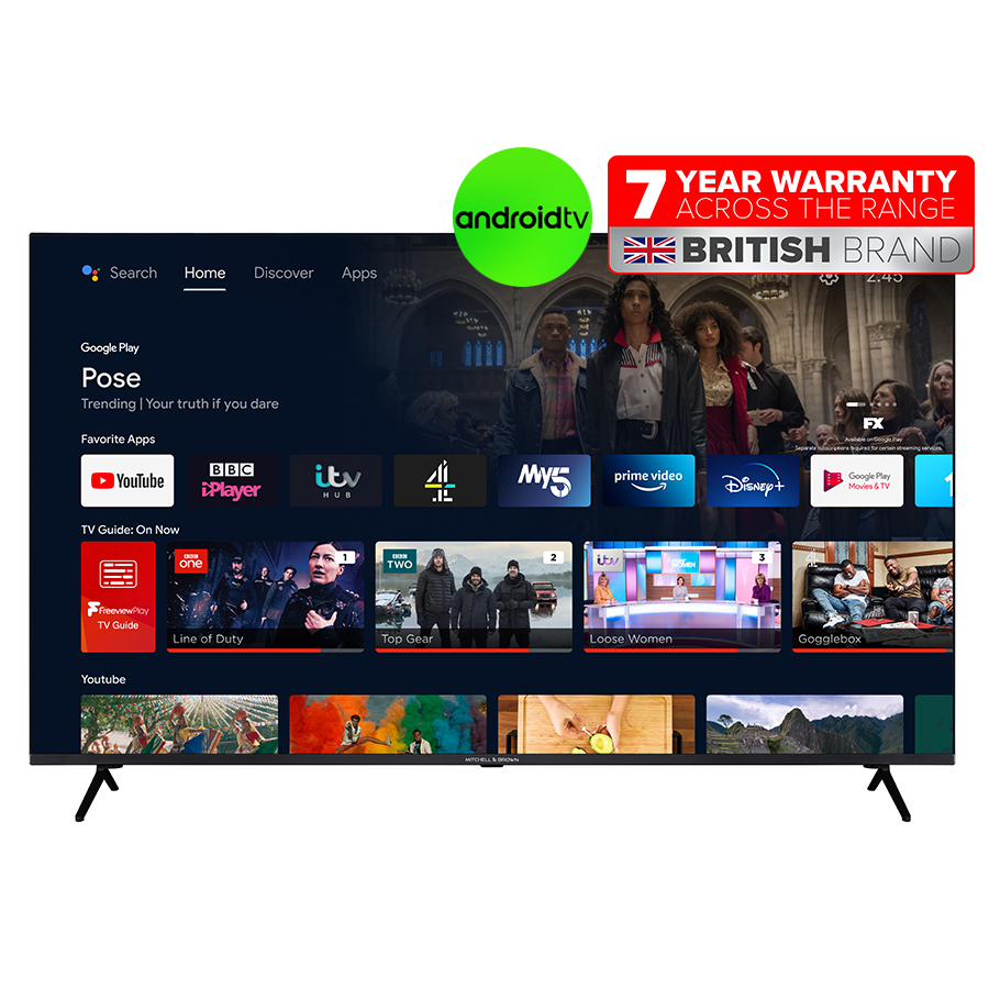 Mitchell and Brown JB-65UHD18114KBLA – 65″ ‘The ‘Edge’ 4K Ultra HD Android Smart TV